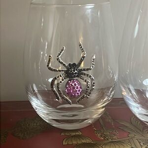 Rachel Zoe crystal spider wine glass. Sev styles avail. 1 for $15 each addl $10
